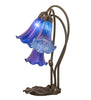 16" High Blue Tiffany Pond Lily 3 Light Accent Lamp