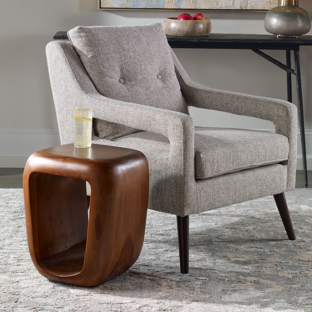 Uttermost Loophole Accent Stool, Natural Wash - CLOSEOUT