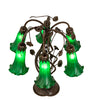 18" High Green Tiffany Pond Lily 6 Light Table Lamp