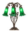 18" High Green Tiffany Pond Lily 6 Light Table Lamp