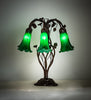 18" High Green Tiffany Pond Lily 6 Light Table Lamp