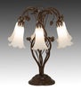 18" High White Tiffany Pond Lily 6 Light Table Lamp