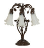 18" High White Tiffany Pond Lily 6 Light Table Lamp
