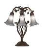 19" High Gray Tiffany Pond Lily 6 Light Table Lamp