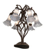 19" High Gray Tiffany Pond Lily 6 Light Table Lamp
