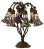 19" High Stained Glass Pond Lily 6 Light Table Lamp