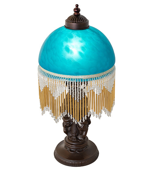 17" High Roussillon Cherub With Lantern Mini Lamp