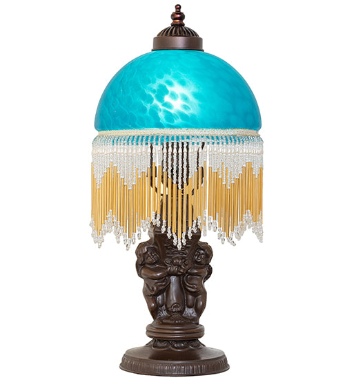 17" High Roussillon Cherub With Lantern Mini Lamp