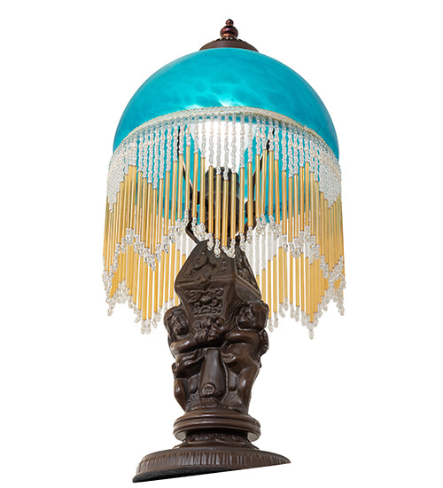17" High Roussillon Cherub With Lantern Mini Lamp