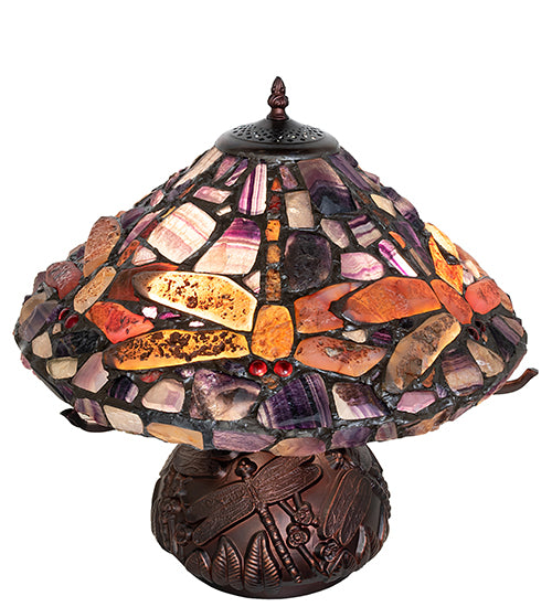 17" High Dragonfly Agata Table Lamp