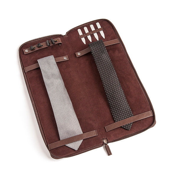 Monaco Travel Tie Case Brown