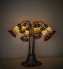 24" High Stained Glass Pond Lily 10 Light Table Lamp