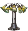 24" High Stained Glass Pond Lily 10 Light Table Lamp