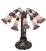 24" High Stained Glass Pond Lily 10 Light Table Lamp