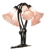 16" High Pink Tiffany Pond Lily 5 Light Table Lamp