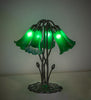 16" High Green Tiffany Pond Lily 5 Light Table Lamp