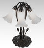 16" High White Tiffany Pond Lily 5 Light Table Lamp
