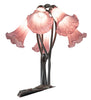 16" High Lavender Tiffany Pond Lily 5 Light Table Lamp