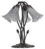 16" High Gray Tiffany Pond Lily 5 Light Table Lamp