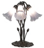 16" High Gray Tiffany Pond Lily 5 Light Table Lamp