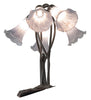 16" High Gray Tiffany Pond Lily 5 Light Table Lamp