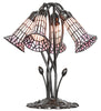 16" High Stained Glass Pond Lily 5 Light Table Lamp