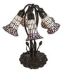 16" High Stained Glass Pond Lily 5 Light Table Lamp