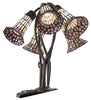 16" High Stained Glass Pond Lily 5 Light Table Lamp