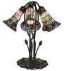 16" High Stained Glass Pond Lily 5 Light Table Lamp
