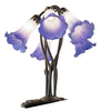 16" High Blue/White Tiffany Pond Lily 5 Light Table Lamp