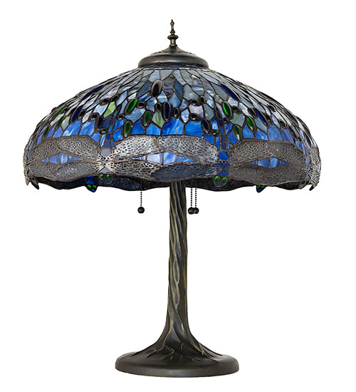 27" High Tiffany Hanginghead Dragonfly Table Lamp