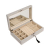 Single Hinged Jewelry Box White