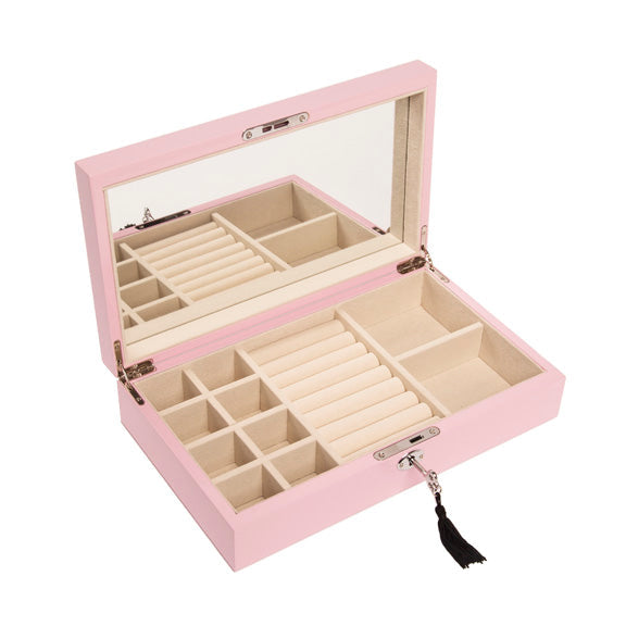 Single Hinged Jewelry Box White