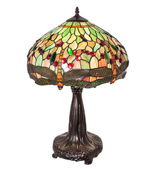 26" High Tiffany Hanginghead Dragonfly Table Lamp