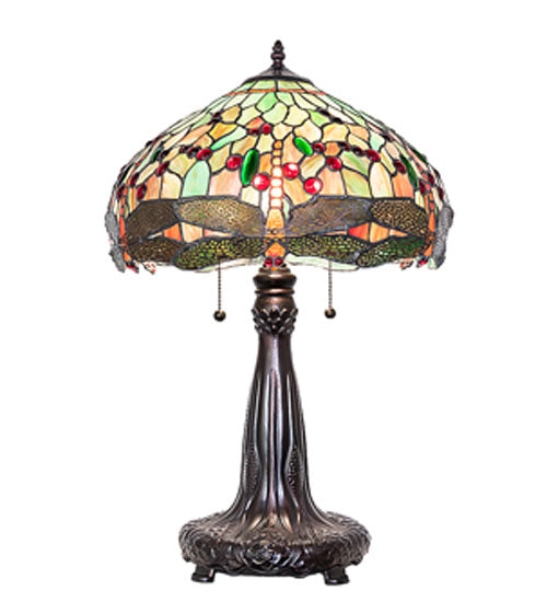 26" High Tiffany Hanginghead Dragonfly Table Lamp
