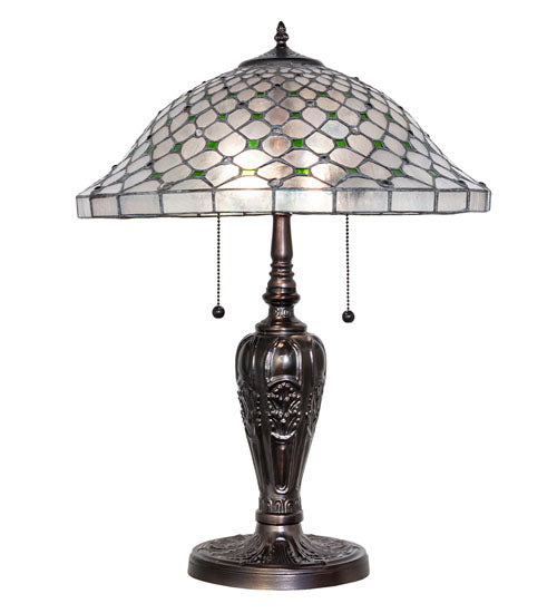 25" High Diamond & Jewel Recurve Table Lamp