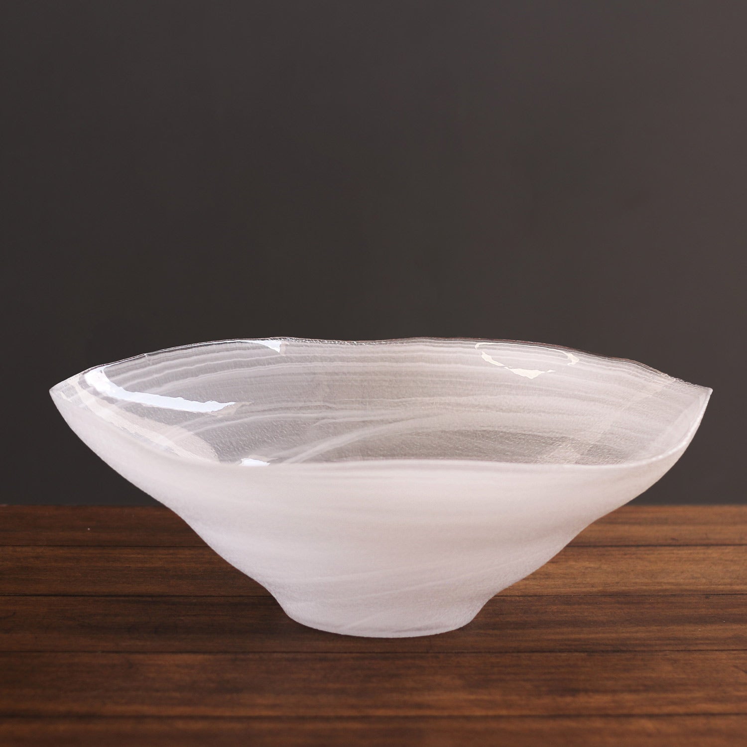 Beatriz Ball GLASS Alabaster Wave Extra Large Bowl (White)