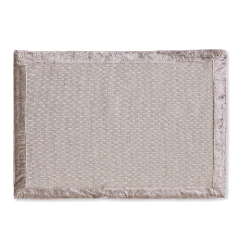 Beatriz Ball LINENS Velluto Placemats with Border Set of 4 Beige and Beige