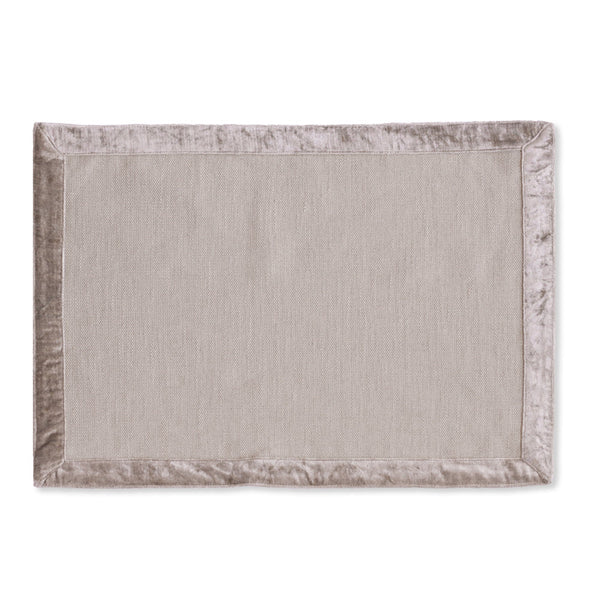Beatriz Ball LINENS Velluto Placemats with Border Set of 4 Beige and Beige