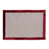 Beatriz Ball LINENS Velluto Placemats with Border Set of 4 Beige and Red