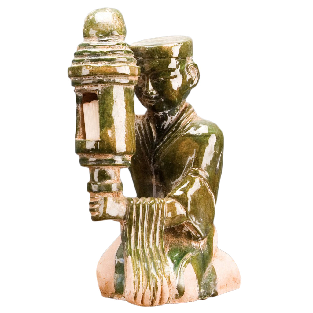 Danny's Fine Porcelain Green Mudman - Candle Lantern