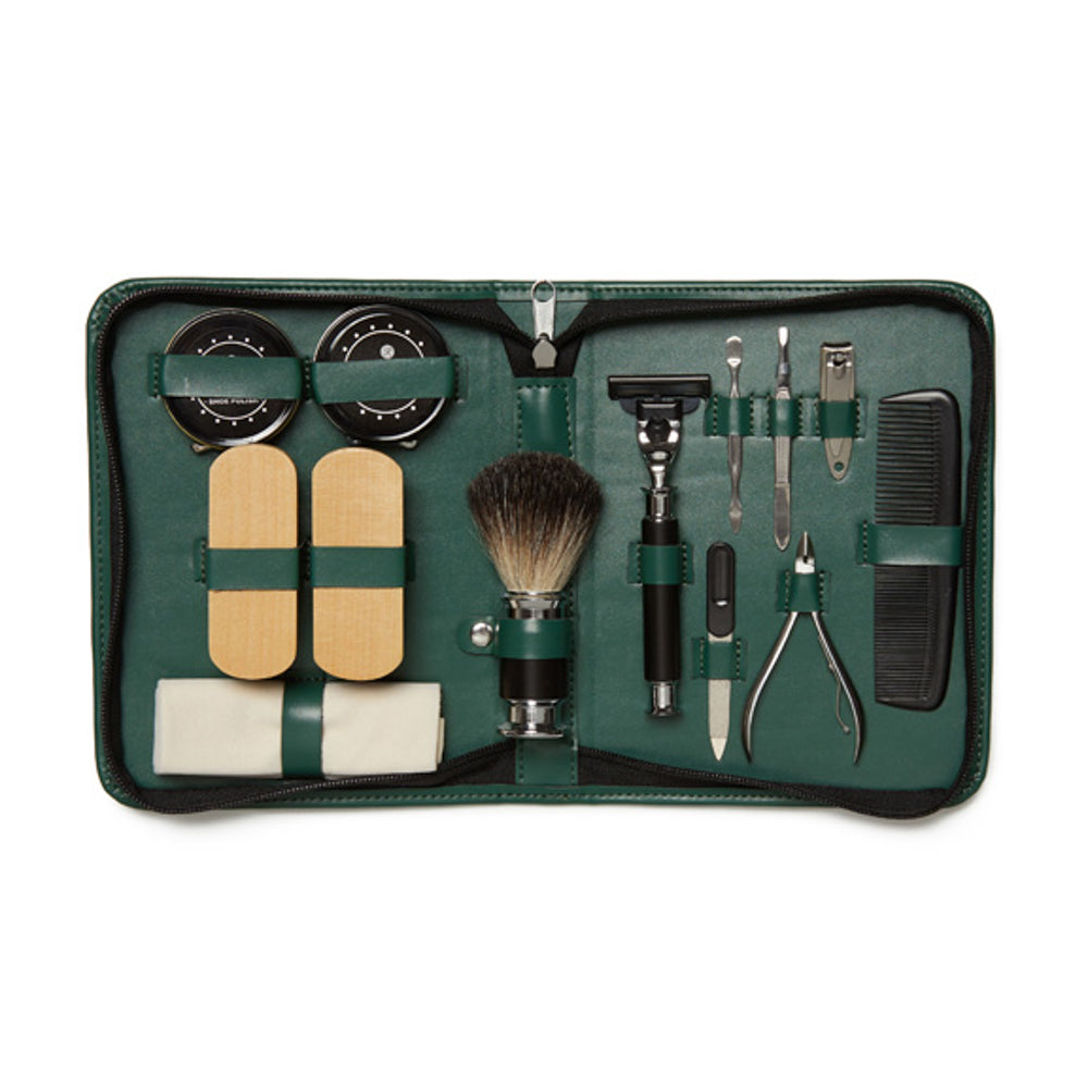 On the Go Grooming and Shoe-Shine Kit Forest Green