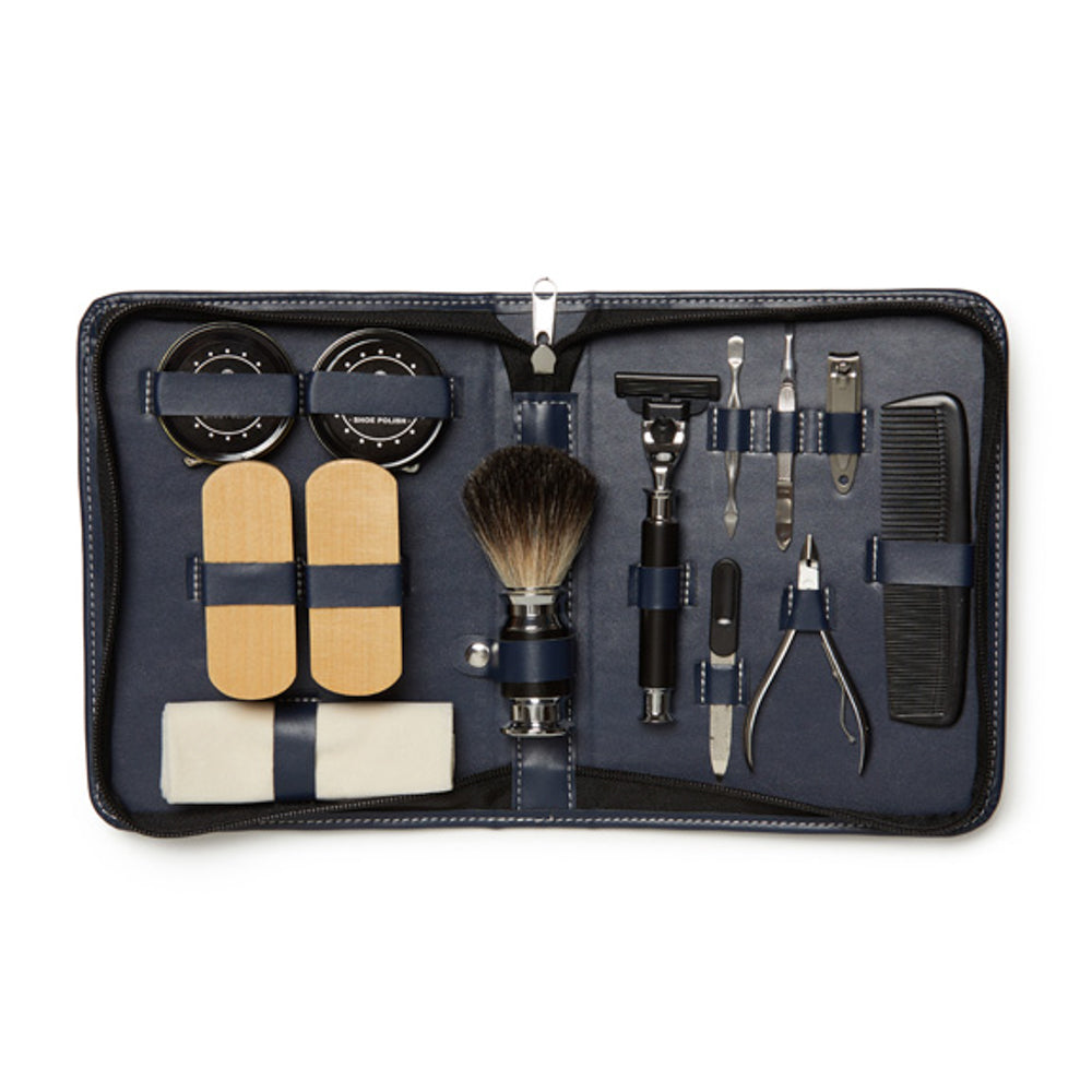 On the Go Grooming and Shoe-Shine Kit Navy