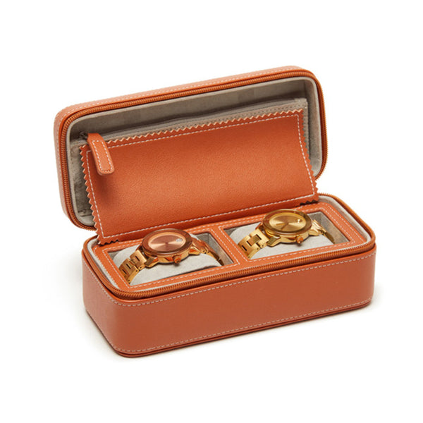 Riley Dual Watch Travel Case Brown
