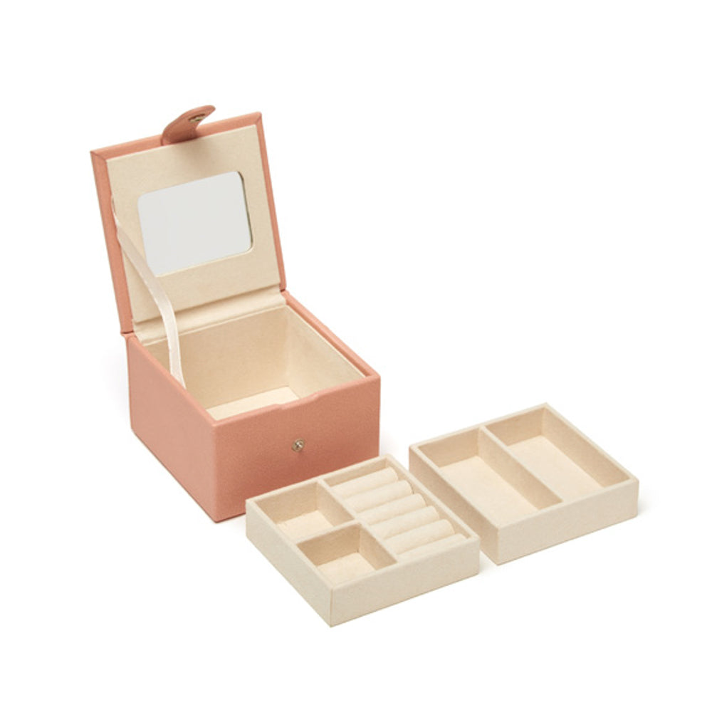 Jodi 2 Tray Small Jewelry Box Blush