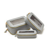 Leah 3pc Cosmetic Case Light Grey