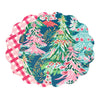 Beatriz Ball VIDA Holiday Trees and Preppy Plaid Reversible  Round Placemats Set of 4 Pink & Green - PRE-ORDER