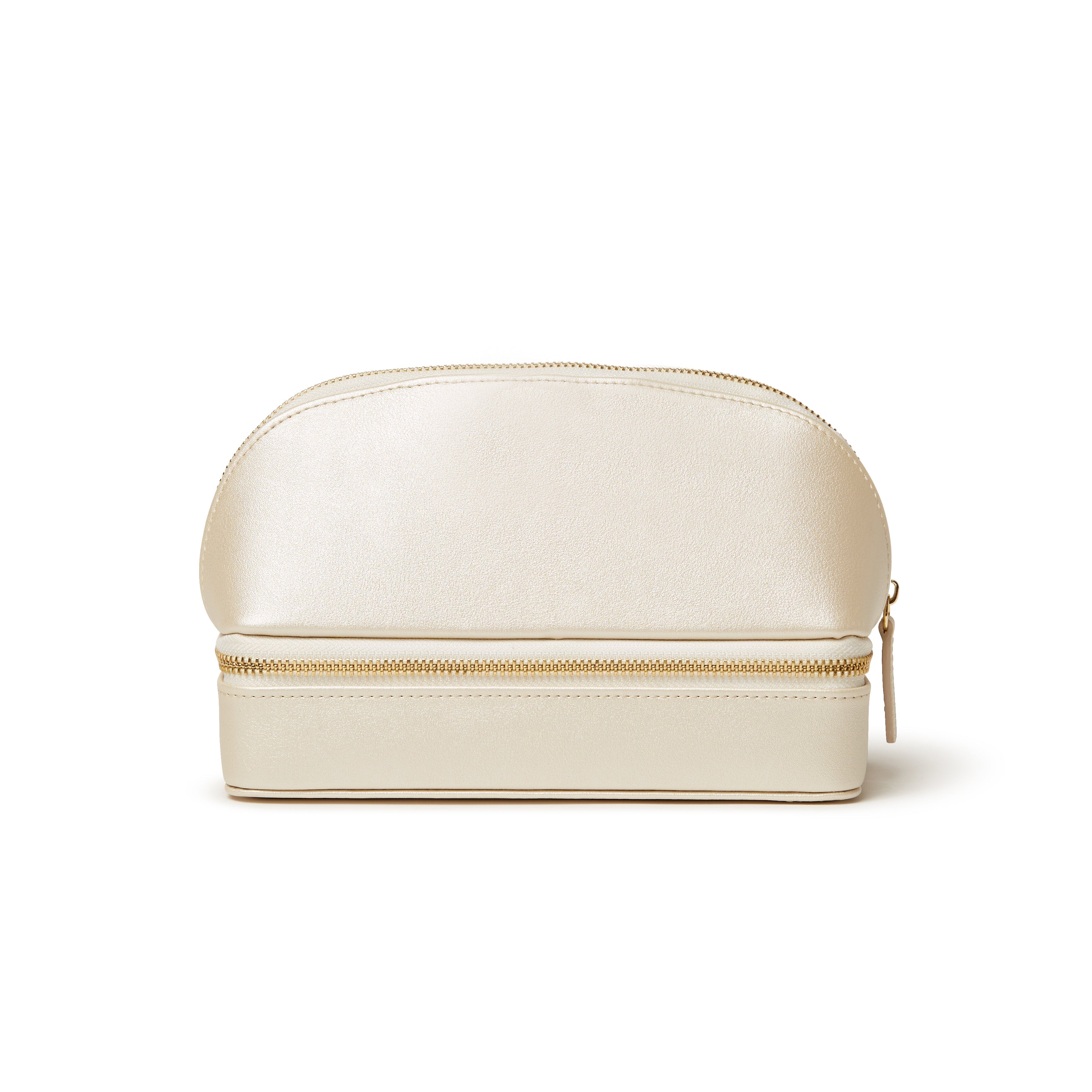 Abbey Travel Cosmetic Case Pearl White