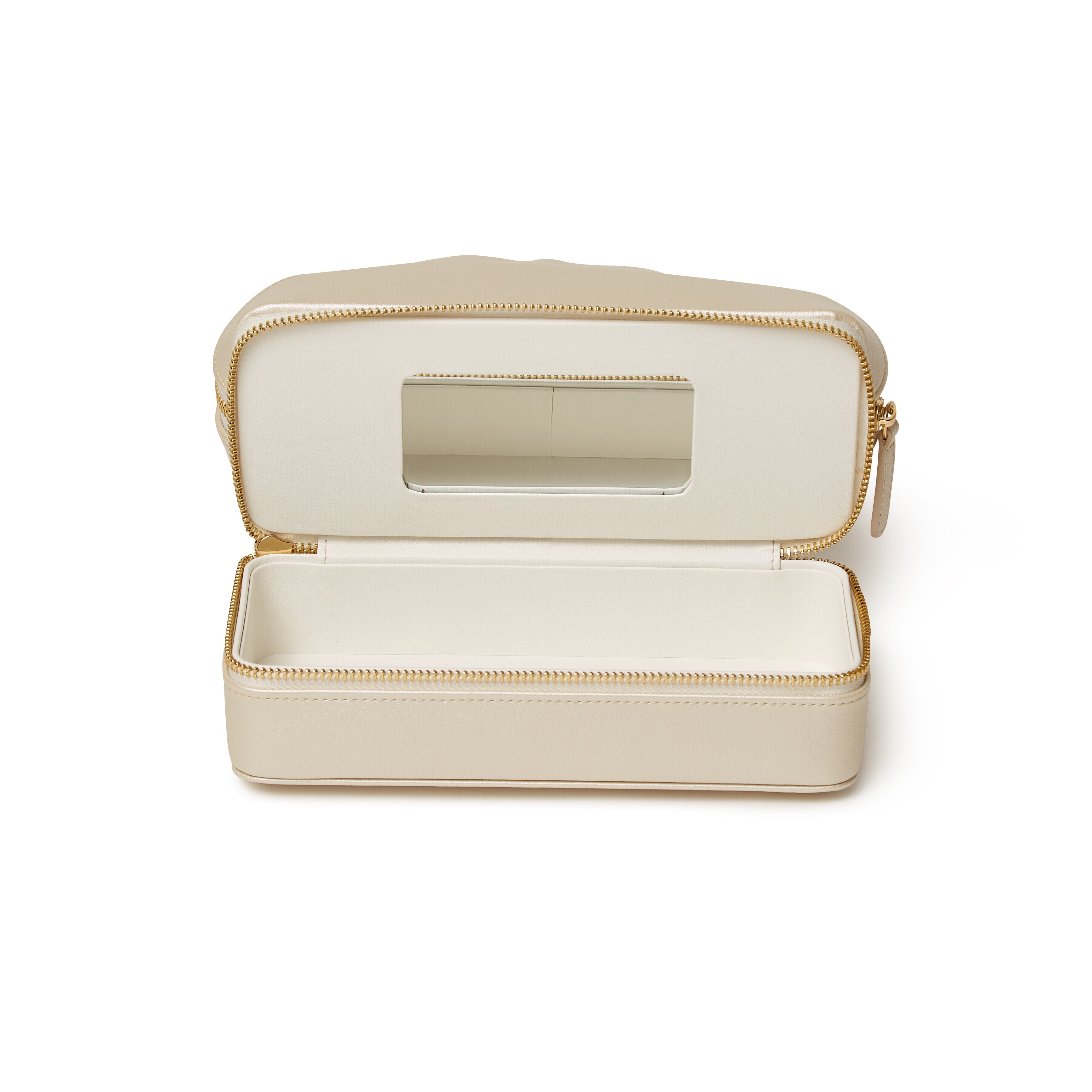 Abbey Travel Cosmetic Case Pearl White