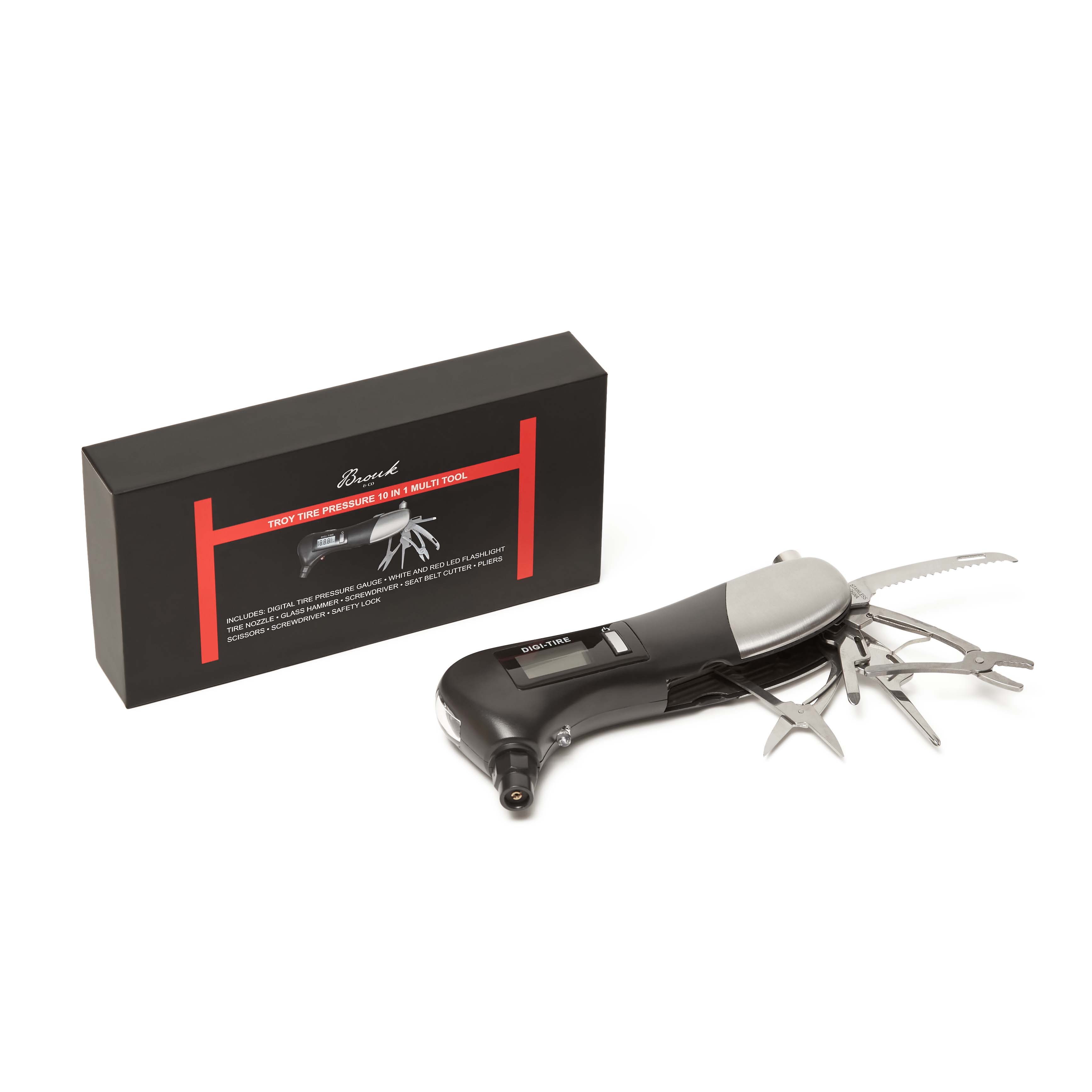 Troy Tire Pressure Multi Tool Black